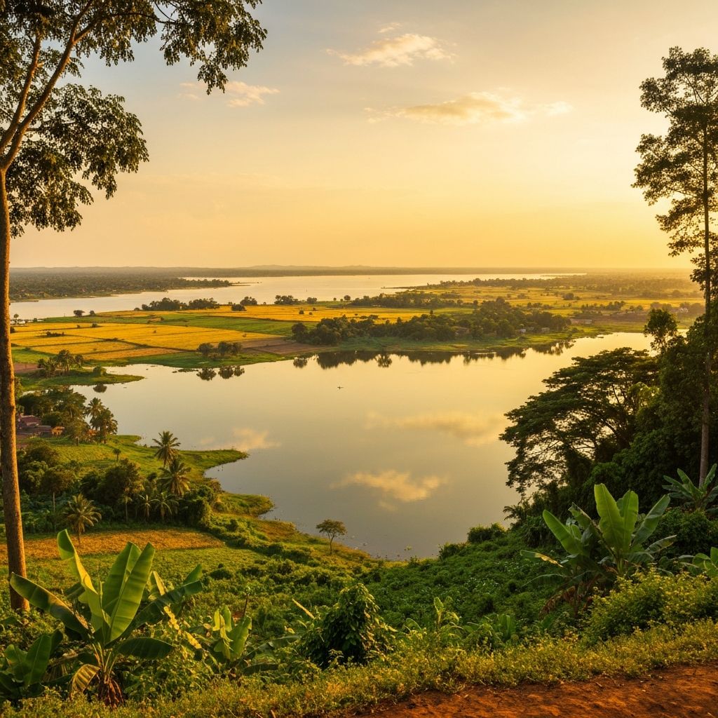 The Volta Lake near the Fievie Rice Project